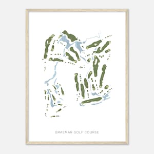 Braemar Golf Club, Minnesota - Moderne Aquarell Landkarte | Golfer Geschenk, Golf Wandkunst, Golf Poster Druck, Platz Layout