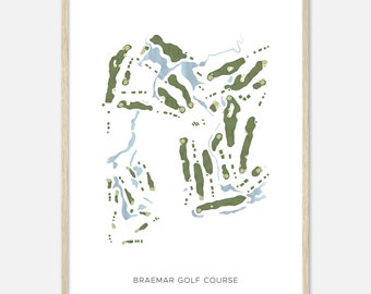 Braemar Golf Course, Minnesota - Modern Watercolor Map | Golfer Gift, Golf Wall Art, Golf Poster Print, Course Layout