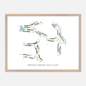 Broken Arrow Golf Club in Lockport, Illinois - Moderne Aquarell Landkarte | Golfer Geschenk, Golf Wandkunst, Golf Poster Druck, Platz Layout
