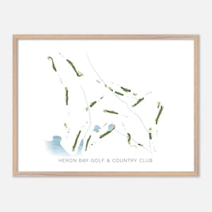 Heron Bay Golf & Country Club a Locust Grove, Georgia - Mappa moderna ad acquerello / Regalo per golfisti, Arte murale per golf, Stampa poster per golf