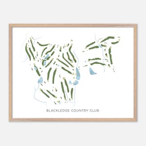 Blackledge Country Club in Hebron, Connecticut - Modern Watercolor Map | Golfer Gift, Golf Wall Art, Golf Poster Print, Course Layout