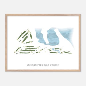 Jackson Park GolfCourse in Chicago, Illinois - Moderne Aquarell Landkarte | Golfer Geschenk, Golf Wandkunst, Golf Poster Druck, Platz Layout
