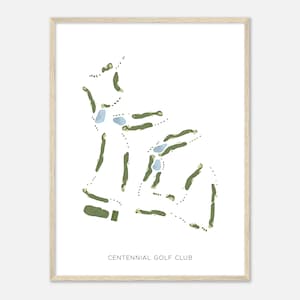 Centennial Golf Club, Oregon - Modern Watercolor Map | Golfer Gift, Golf Wall Art, Golf Poster Print, Course Layout