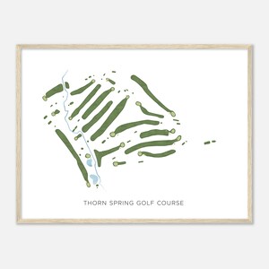 Parcours de golf de Thorn Spring, Virginie - Carte aquarelle moderne | Cadeau golfeur, oeuvre d'art murale de golf, impression d'affiche de golf, aménagement du parcours
