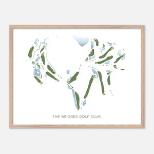 The Bridges Golf Club in Bay St. Louis, Mississippi - Moderne Aquarell Landkarte | Golfer Geschenk, Golf Wandkunst, Golf Poster Druck