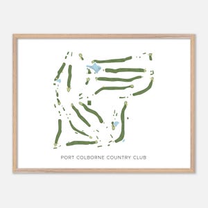 Country Club de Port Colborne à Port Colborne, Canada - Carte aquarelle moderne | Cadeau de golfeur, oeuvre d'art murale de golf, impression d'affiche de golf