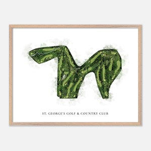 St. George's Golf & Country Club a Etobicoke, Canada - Mappa classica ad acquerello / Regalo per golfisti, Arte murale da golf, Stampa poster da golf