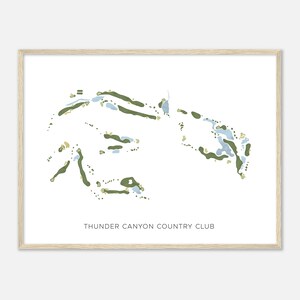Thunder Canyon Country Club, Nevada - Moderne aquarelkaart | Golfer cadeau, golf kunst aan de muur, golf poster print, baanindeling