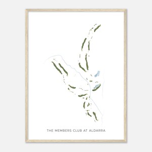 De ledenclub in Aldarra, Washington - moderne aquarelkaart | Golfer cadeau, golf kunst aan de muur, golf poster print, baanindeling