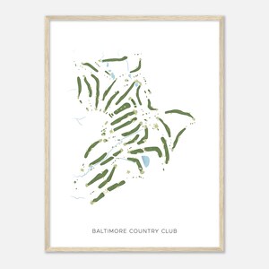 Baltimore Country Club, Maryland - Modern Watercolor Map | Golfer Gift, Golf Wall Art, Golf Poster Print, Course Layout