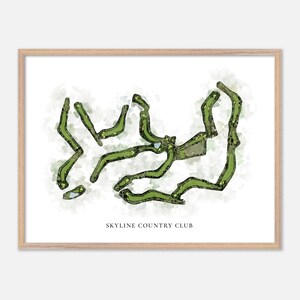 Skyline Country Club a Tucson, Arizona - Mappa classica ad acquerello / Regalo per golfisti, Arte murale per golf, Stampa poster per golf, Layout del campo