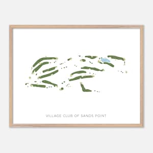 Village Club of Sands Point in Port Washington, New York - Moderne Aquarell Landkarte | Golfer Geschenk, Golf Wandkunst, Golf Poster Druck