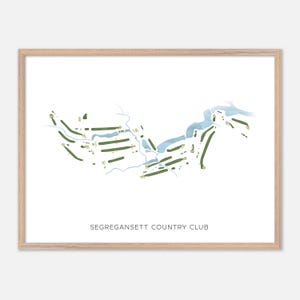 Segregansett Country Club a Taunton, Massachusetts - Mappa moderna ad acquerello / Regalo per golfisti, Arte murale per golf, Stampa poster per golf, Layout del campo