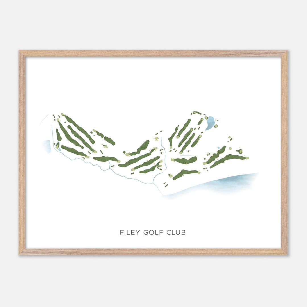 Filey Golf Club In Filey England Modern Watercolor Map Golfer Gift 