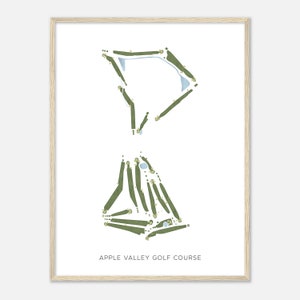 Apple Valley Golf Course, Californië - Moderne aquarelkaart | Golfer cadeau, golf kunst aan de muur, golf poster print, baanindeling