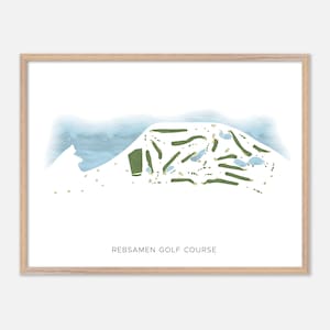 Parcours de golf Rebsamen à Little Rock, Arkansas - Carte aquarelle moderne | Cadeau golfeur, oeuvre d'art murale de golf, impression d'affiche de golf, aménagement du parcours