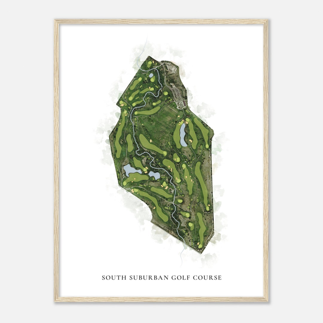South Suburban Golf Course, Colorado Classic Watercolor Map Golfer