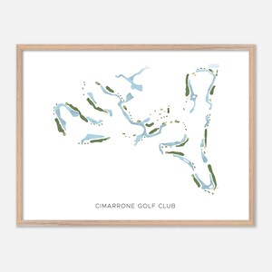 Cimarrone Golf Club in Jacksonville, Florida: moderne aquarelkaart | Golfcadeau, golfmuurkunst, golfposterprint, baanindeling
