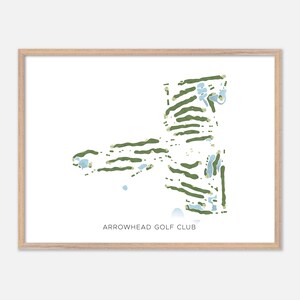 Pfeilspitze Golf Club in Naperville, Illinois - Moderne Aquarell Landkarte | Golfer Geschenk, Golf Wandkunst, Golf Poster Druck, Platz Layout