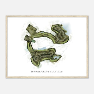 Summer Grove Golf Club, Georgia - Klassische Aquarell Karte | Golfer Geschenk, Golf Wandkunst, Golf Poster Druck, Platz Layout