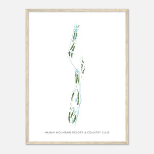 Hanah Mountain Resort & Country Club, New York - Moderne aquarelkaart | Golfer cadeau, golf kunst aan de muur, golf poster print, baanindeling