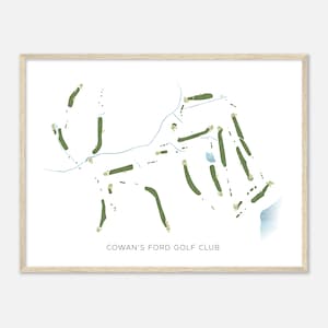 Cowan's Ford Golf Club, North Carolina - Moderne Aquarell Landkarte | Golfer Geschenk, Golf Wandkunst, Golf Poster Druck, Platz Layout