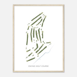 Encino Golf Course, California - Modern Watercolor Map | Golfer Gift, Golf Wall Art, Golf Poster Print, Course Layout