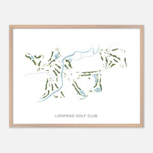 Lionhead Golf Club à , Canada - Carte aquarelle moderne | Cadeau golfeur, oeuvre d'art murale de golf, impression d'affiche de golf, aménagement du parcours