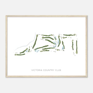 Victoria Country Club, Texas - Modern Watercolor Map | Golfer Gift, Golf Wall Art, Golf Poster Print, Course Layout