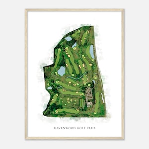 Ravenwood Golf Club, New York - Classic Watercolor Map | Golfer Gift, Golf Wall Art, Golf Poster Print, Course Layout