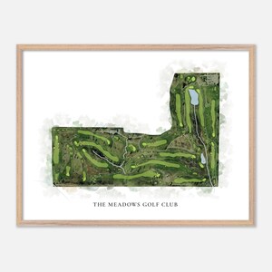 The Meadows Golf Club in Dubuque, Iowa - Classic Watercolor Map | Golfer Gift, Golf Wall Art, Golf Poster Print, Course Layout
