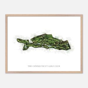 The Connecticut Golf Club in Easton, Connecticut - Classic Watercolor Map | Golfer Gift, Golf Wall Art, Golf Poster Print, Course Layout