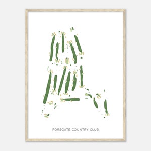 Forsgate Country Club, New Jersey - Moderne Aquarell Landkarte | Golfer Geschenk, Golf Wandkunst, Golf Poster Druck, Platz Layout