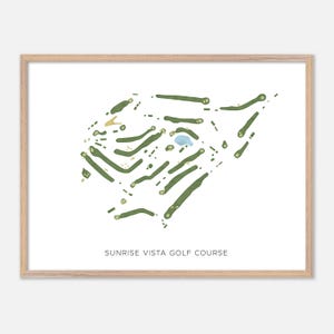 Sunrise Statement Golf Club Nellis AFB, Nevada - Moderne Aquarell Landkarte | Golfer Geschenk, Golf Wandkunst, Golf Poster Druck, Platz Layout
