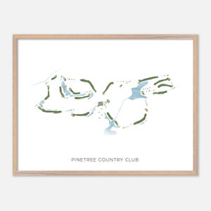 Pinetree Country Club in Kennesaw, Georgia - Moderne Aquarell Landkarte | Golfer Geschenk, Golf Wandkunst, Golf Poster Druck, Platz Layout