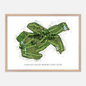 Golfclub Canaan Valley Resort in Davis, West Virginia: klassieke aquarelkaart | Golfcadeau, golfmuurkunst, golfposterprint