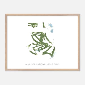 Augusta National Golf Club in Augusta, Georgia - Moderne Aquarell Landkarte | Golfer Geschenk, Golf Wandkunst, Golf Poster Druck, Platz Layout