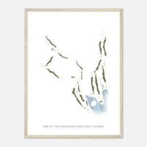 Inn of the Mountain Gods Golf Course, New Mexico - Modern Watercolor Map | Golfer Gift, Golf Wall Art, Golf Poster Print, Course Layout
