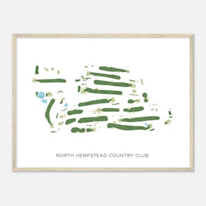 North Hempstead Country Club, New York - Modern Watercolor Map | Golfer Gift, Golf Wall Art, Golf Poster Print, Course Layout