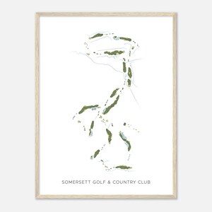 Somersett Golf & Country Club, Nevada - Moderne Aquarell Landkarte | Golfer Geschenk, Golf Wandkunst, Golf Poster Druck, Platz Layout