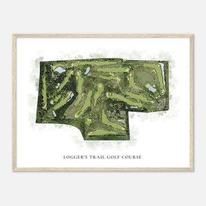 Logger&#39;s Tail Golf Platz, Minnesota - Klassische Aquarell Landkarte | Golfer Geschenk, Golf Wandkunst, Golf Poster Druck, Platz Layout