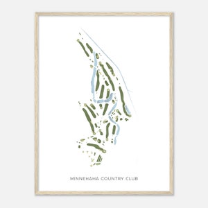 Minnehaha Country Club, South Dakota - Modern Watercolor Map | Golfer Gift, Golf Wall Art, Golf Poster Print, Course Layout