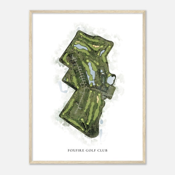 Foxfire Golf Club, Wisconsin - Classic Watercolor Map | Golfer