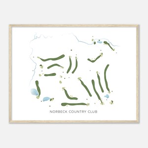 Norbeck Country Club, Maryland - Modern Watercolor Map | Golfer Gift, Golf Wall Art, Golf Poster Print, Course Layout