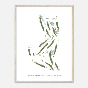 Legion Memorial Golf Course, Washington - Moderne aquarelkaart | Golfer cadeau, golf kunst aan de muur, golf poster print, baanindeling