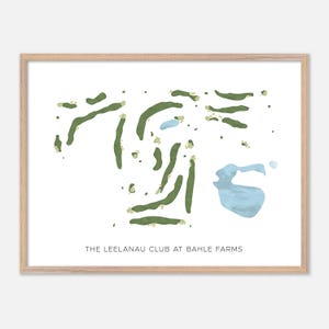Der Leelanau Club bei Bahle Farmen in Suttons Bay, MI - Moderne Aquarell Karte | Golfer Geschenk, Golf Wandkunst, Golf Poster Druck