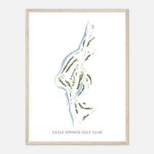 Eagle Springs Golf Club, Colorado - Carte aquarelle moderne | Cadeau golfeur, oeuvre d'art murale de golf, impression d'affiche de golf, aménagement du parcours