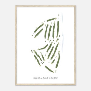 Balboa Golf Club, Kalifornien - Moderne Aquarell Landkarte | Golfer Geschenk, Golf Wandkunst, Golf Poster Druck, Platz Layout