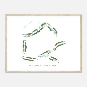 The Club at Pine Forest, South Carolina - Moderne Aquarell Landkarte | Golfer Geschenk, Golf Wandkunst, Golf Poster Druck, Platz Layout