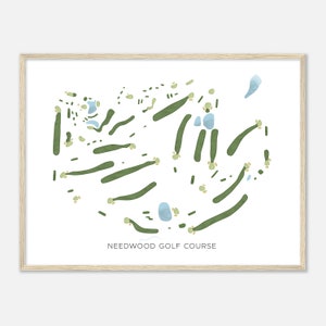 Needwood Golf Course, Maryland - Modern Watercolor Map | Golfer Gift, Golf Wall Art, Golf Poster Print, Course Layout